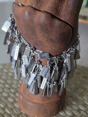 Stainless Steel "Love" Tag Charm Bracelet - Stylish Chain Accent